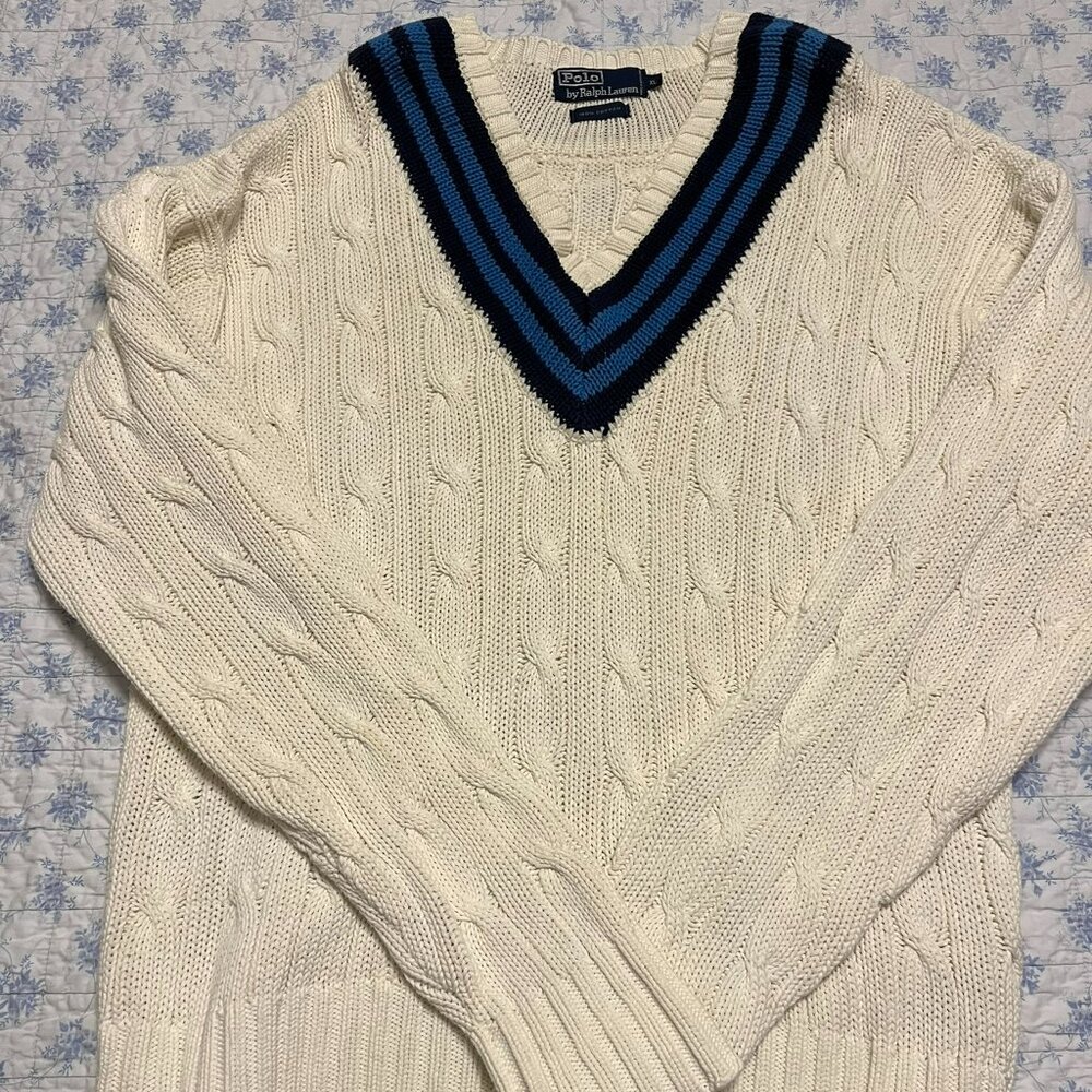 Polo Ralph Lauren Men's Tennis 100% Cotton Cable Knit Sweater Size XL